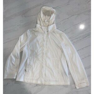 Weatherproof Garment Company Women's Hooded Rain Jacket Off-White Lg